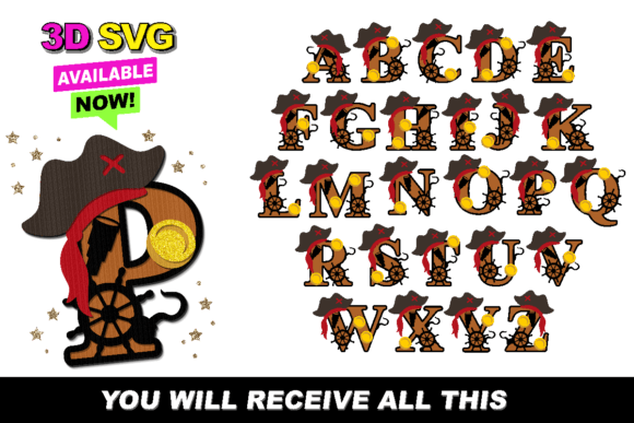 Alphabet 3D SVG Pirate: Laser Cutting & Birthday Review