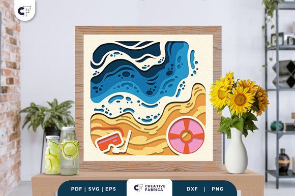 Beach Sand 3D Shadow Box Paper Cut: A Summer 3D SVG Review