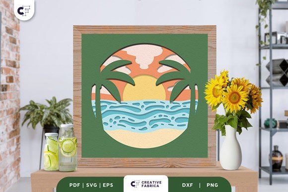 Beach Sunset 3D Layered Paper Cut: Summer SVG Review