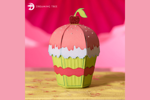 Cupcake Favor Box SVG: 3D Objects for Branding