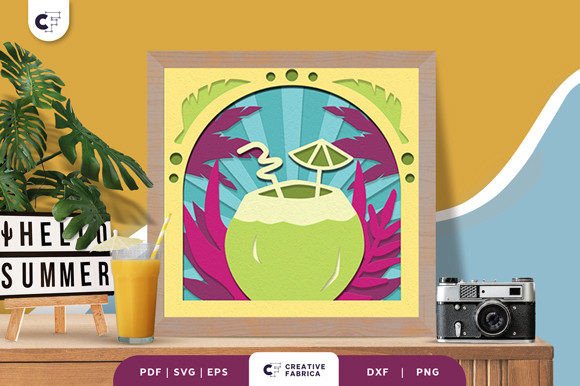 Fresh Coconut 3D Shadow Box Papercut Summer Review