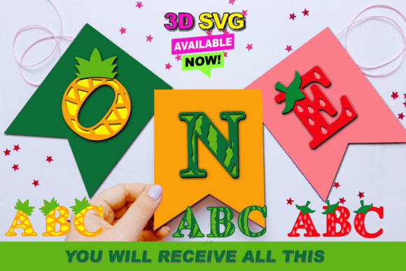 Fruit Alphabet 3D SVG for Laser Cutting & Other Art