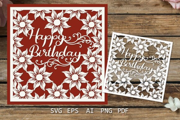 Happy Birthday Card SVG for Laser Cutting & Crafts