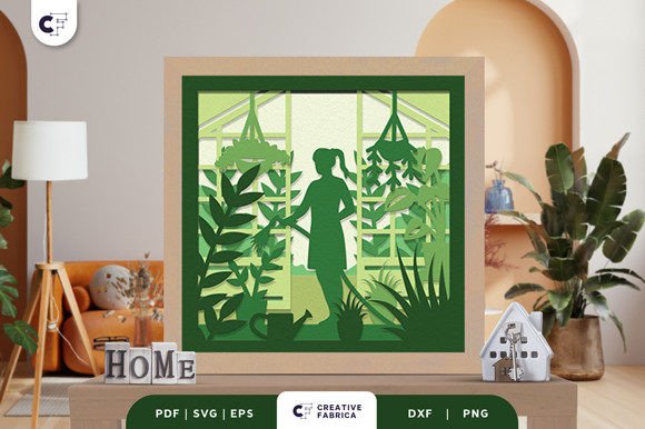 House Full of Plant Shadow Box 3D SVG Ornaments