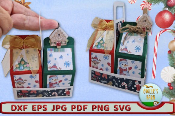Milk Carton Boxes in Tray: A 3D SVG Christmas Review