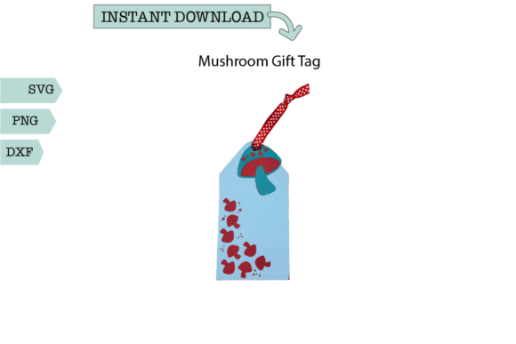 Mushroom Paper Cut Gift Tag 3D SVG for Greeting Cards