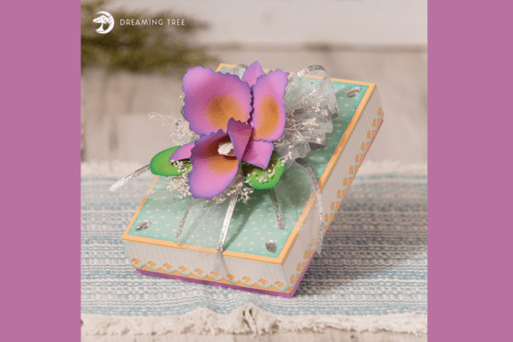 Orchid Gift Box SVG: 3D Design Review
