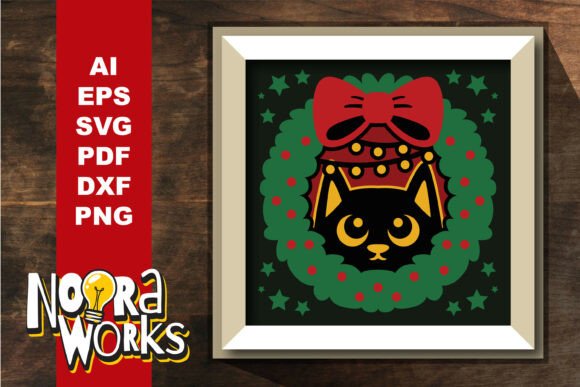 Peeking Cat Xmas Wreath 3D SVG Review