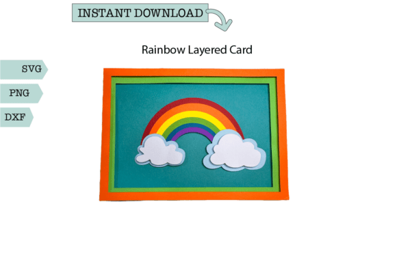 Rainbow Clouds 3D SVG for Shadow Boxes