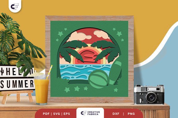 Summer Seaside 3D Shadow Box SVG Review