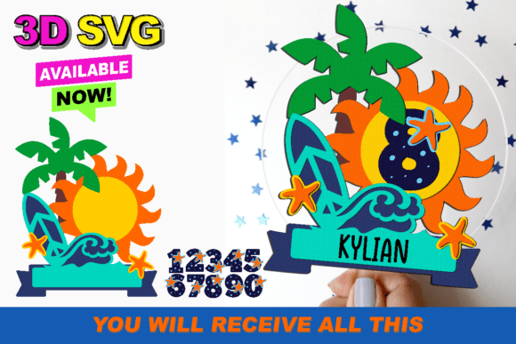 Surf Cake Topper 3D SVG: A Designer's Review